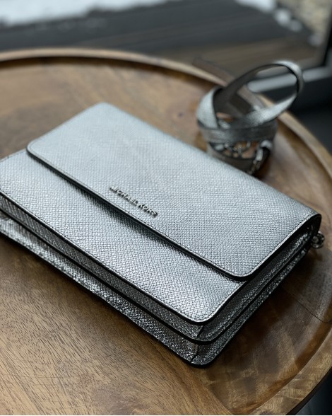 Kabelka dámská Michael Kors GUSSET stříbrná